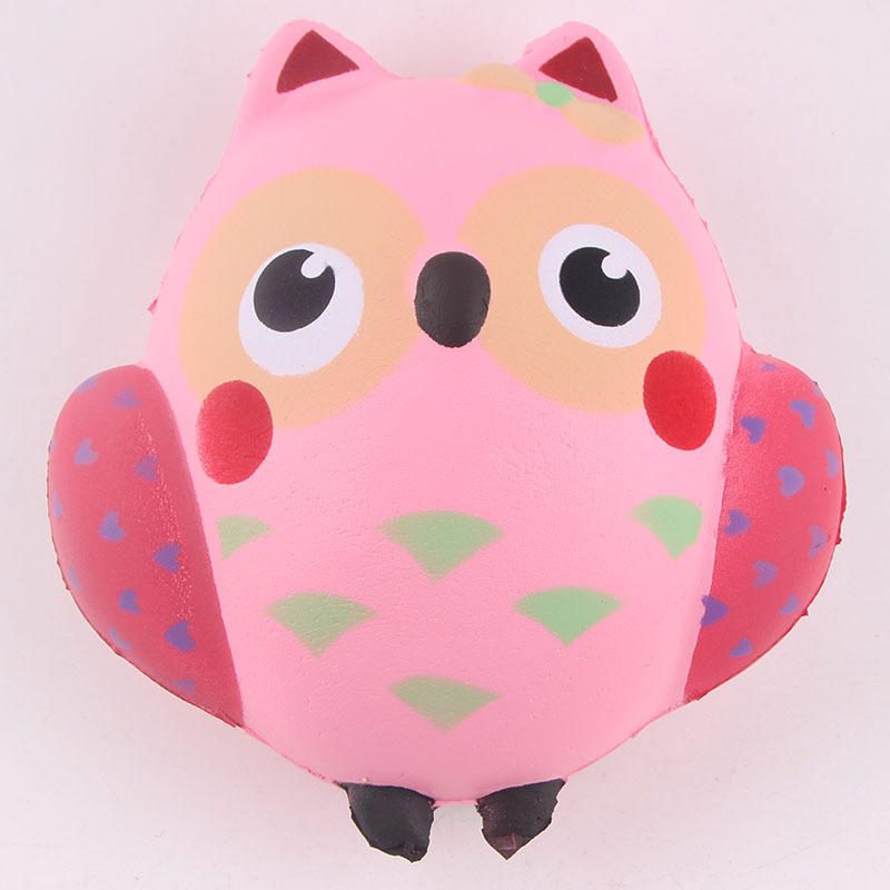 Pu Szimuláció Aranyos Rózsaszín Bagoly Squishy Irodai Tehermentesítő Játékok