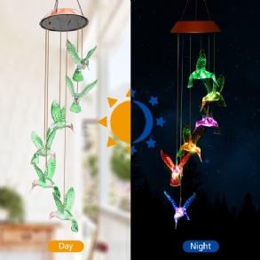Szélcsengő Napelemes Kolibri Kültéri/beltéri Fényszínváltó Led-es Ajándék Anyának És Nagymamának Udvari Dekorációhoz