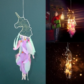 Unicornio Medál Tollas Álomfogó Indiai Kézműves Falra Akasztott Nagy Szélcsengő Dekorációk