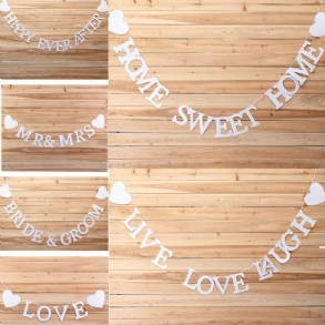 Vintage Esküvői Sármány Banner Garland Menyasszonyi Party Fotó Kellékek Függő Fali Dekoráció