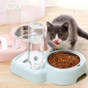 2 Az 1-ben Automata Kisállattál 500 Ml Állítható Itató Szökőkút Kutya Macskaeledel Etető