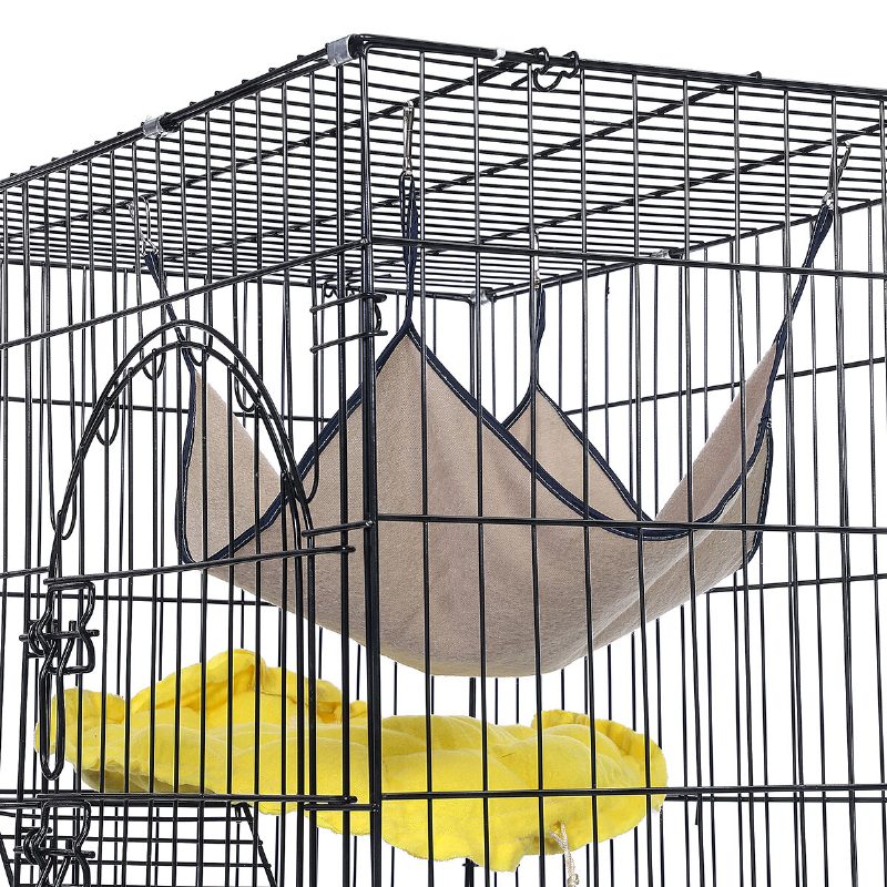 3 Szintes Macskaketrec Macskajáróka Kennel Láda Csincsilla Patkány Dobozos Ketrec Létrákkal Platformok Ágyak Reteszek Tálca Függőágy