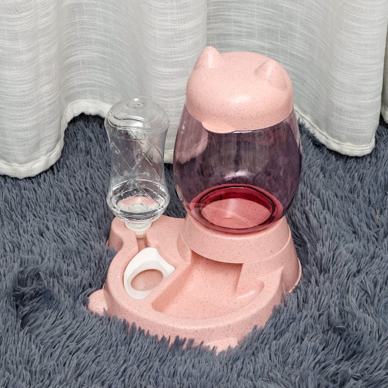 800 Ml+300 Ml Automata Kisállat Kutya Macska Kölyökadagoló 2 Az 1-ben Étel-ital-víz Edényadagoló