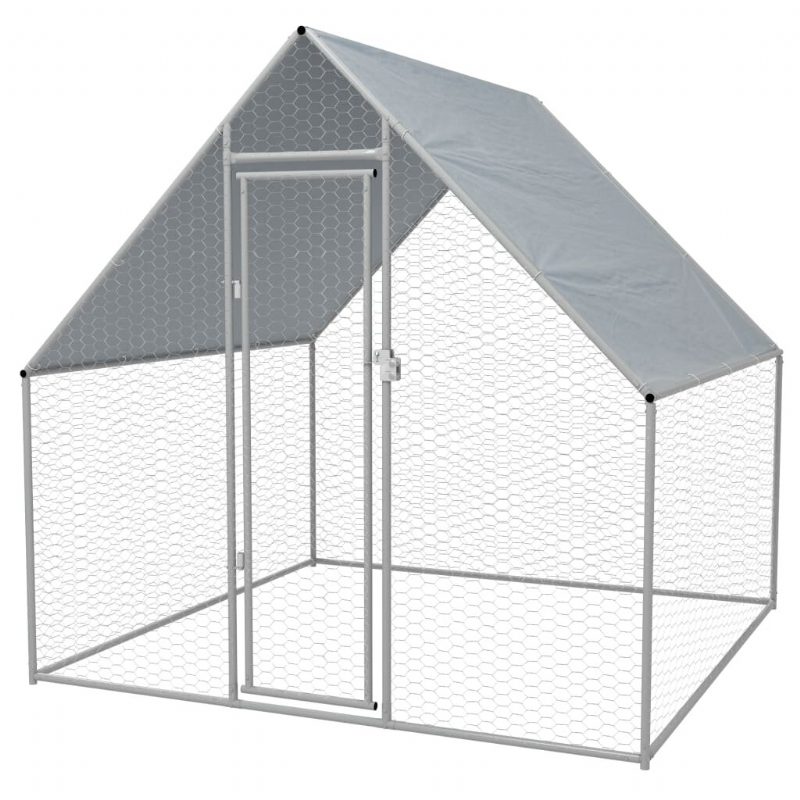 Kültéri Csirketrec Horganyzott Acél 6'6"x6'6"x6'3"