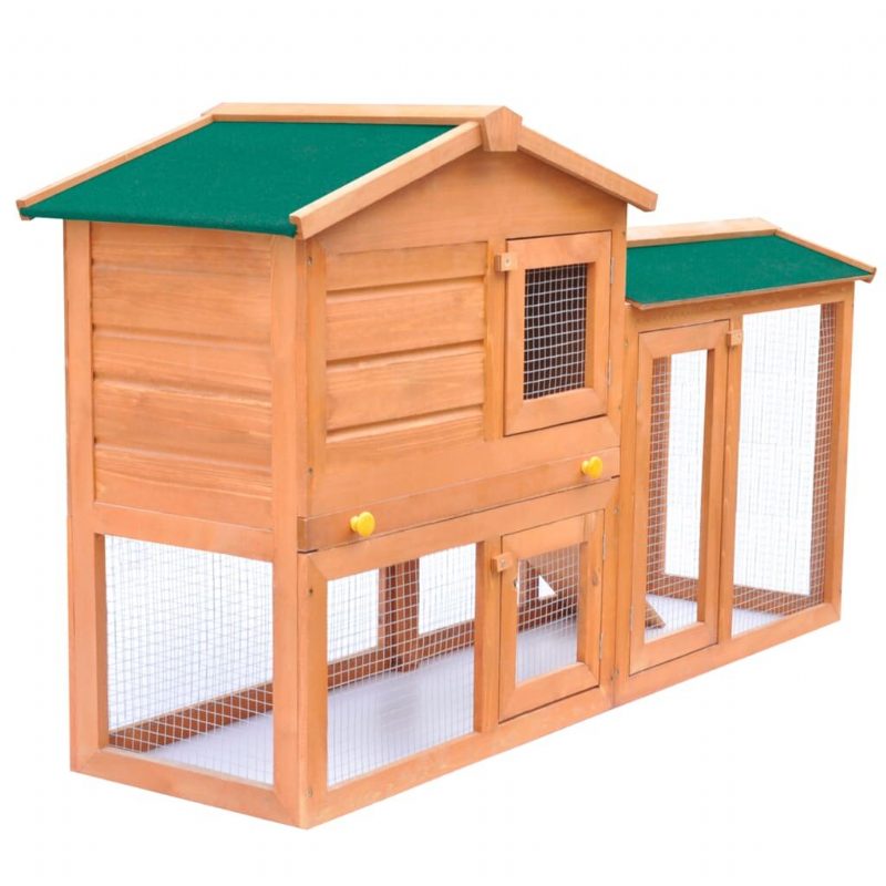 Rabbit Hutch 55.1"x18.1"x33.5" Tömör Fenyőfa