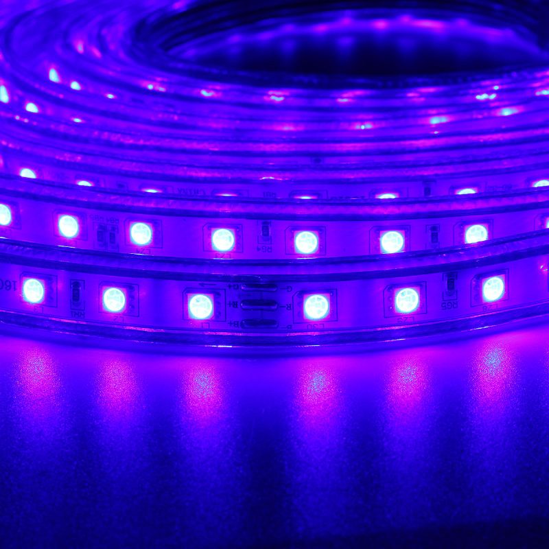 10/15m Smd5050 Led Rgb Rugalmas Kötél Kültéri Vízálló Szalaglámpa + Dugó + Távirányító Ac110v