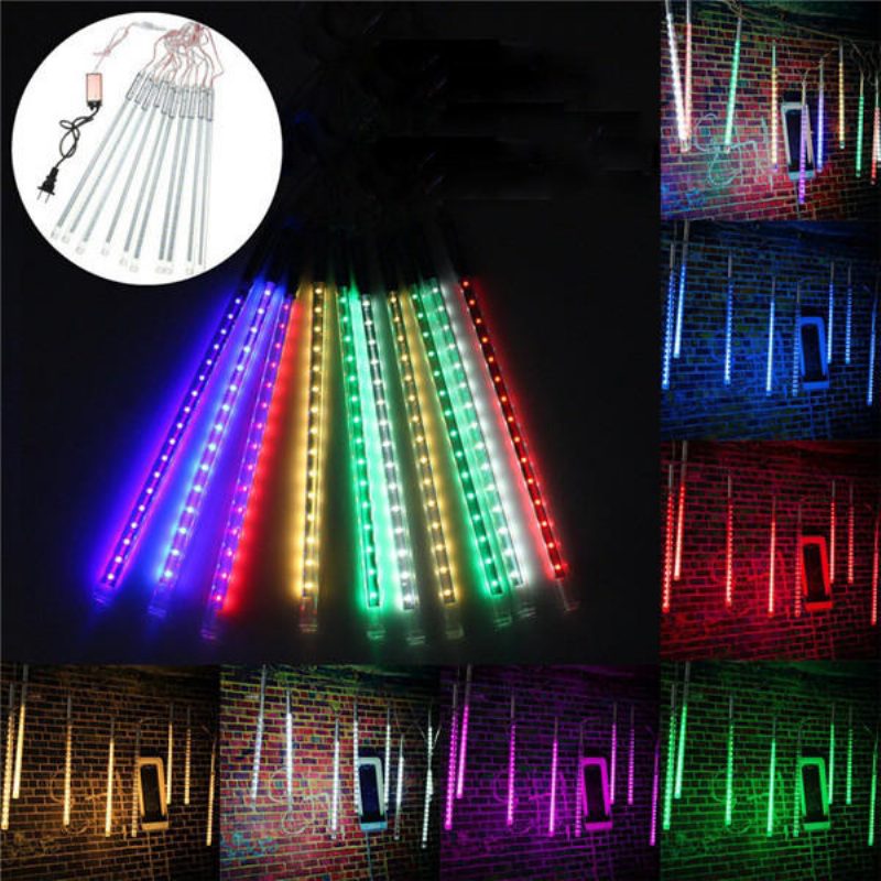 10 Csöves 50 cm-es Led Meteor Zuhany Eső Őszi Szabadtéri Karácsonyi Fa Lámpa