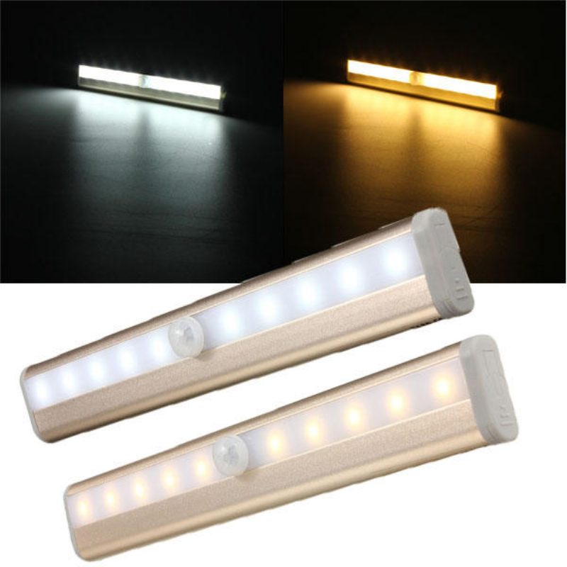 10 Led-es Szekrénylámpa Pir Emberi Test Mozgásérzékelő Lámpa Szekrény Led Éjszakai Fény Led Szalag 6v