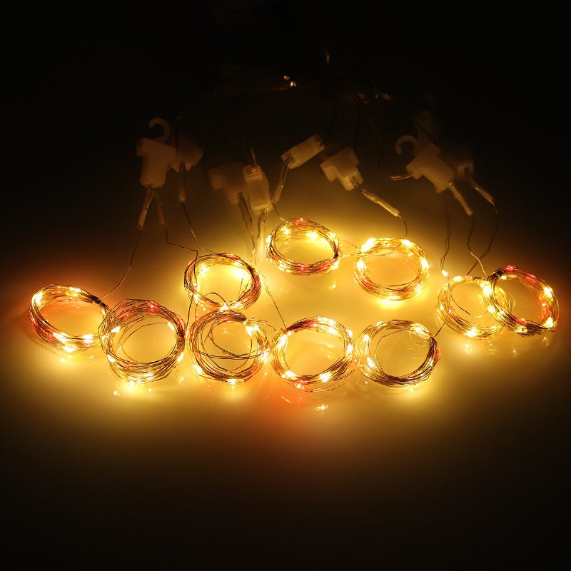 100/200/300 Led-es Ablakfüggöny Lámpák Usb Vízálló Tündérfüzér Fények Dekoratív Karácsonyi Csillogó Hálószoba Bulikhoz Esküvői Háttér Terasz És Fali Dekoráció - 8 Mód Kampóval