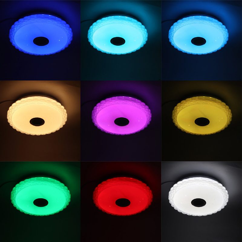 100-240v Led Mennyezeti Lámpa Bluetooth Hangszóróval Cserélhető Szabályozható Zenei Home Party App Távirányítóval