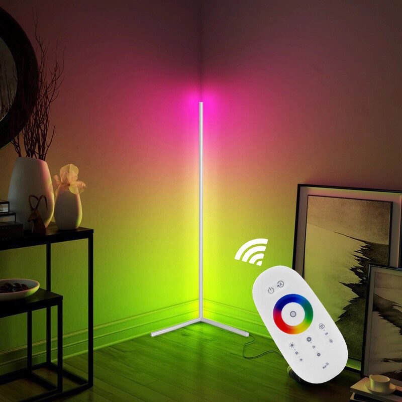 1.1/1.4/1.6 M Led Rgb Színváltó Sarok Állólámpa Többszínű Távirányítóval