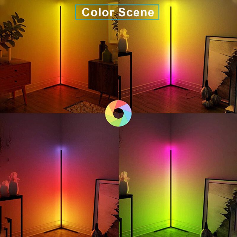 1.1/1.4/1.6 M Rgb Sarok Állólámpa Modern Színes Távirányító Minimalista Led