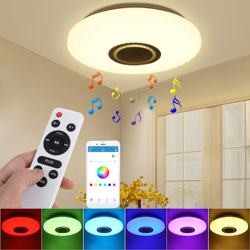 112led Modern Szabályozható Színes Rgb Led Wifi Mennyezeti Lámpa App Távirányítóval