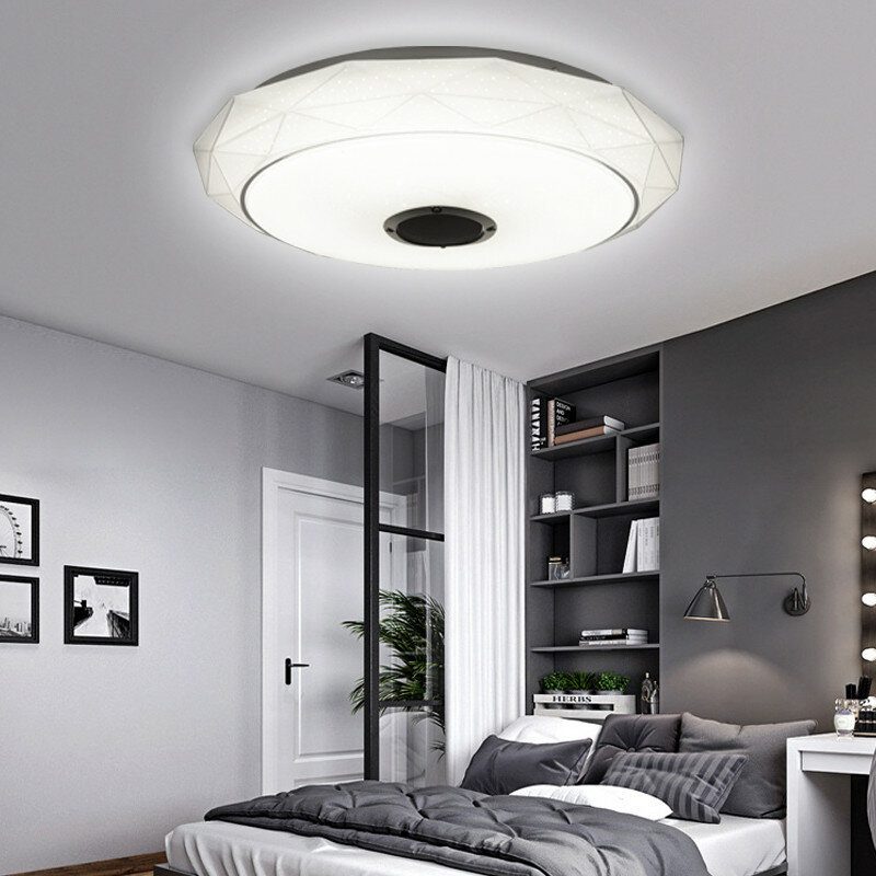 114 Led Zene Mennyezeti Lámpa + Távirányító Hálószoba Nappali Dolgozószoba Ac180-265v