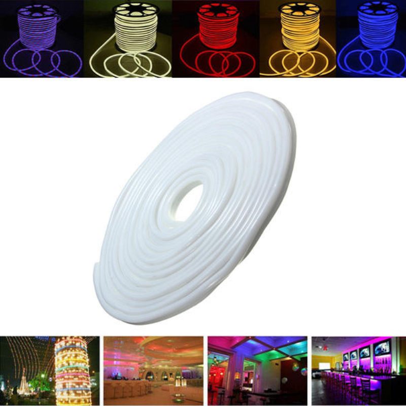 15m 2835 Led Rugalmas Neon Kötélcsíkos Karácsonyi Lámpa Kültéri Vízálló 110v
