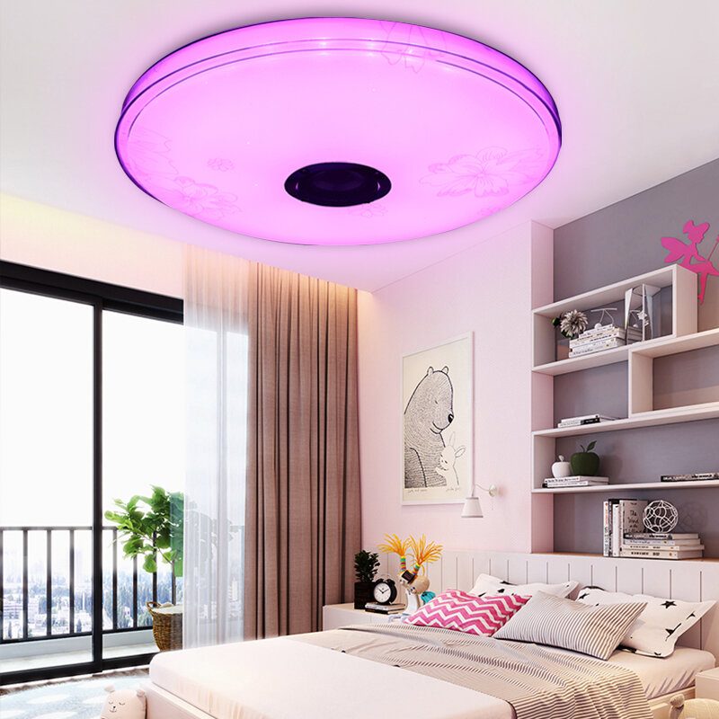 16" 100 W Led Rgb Zene Mennyezeti Lámpa Bluetooth App+távirányító Hálószoba Műhely 85v-265v
