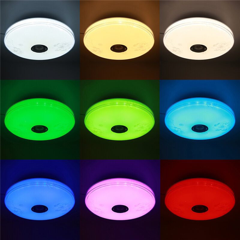 16" 100 W Led Rgb Zene Mennyezeti Lámpa Bluetooth App+távirányító Hálószoba Műhely 85v-265v