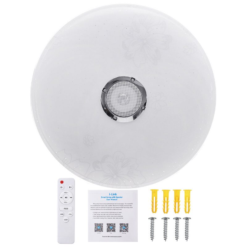 16" 100 W Led Rgb Zene Mennyezeti Lámpa Bluetooth App+távirányító Hálószoba Műhely 85v-265v