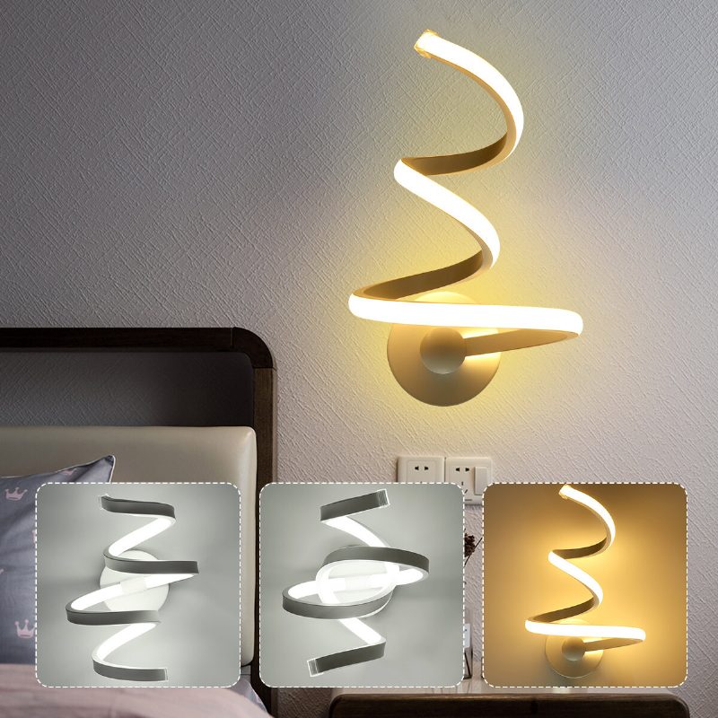 18w Akril Led Modern Hullám Fali Lámpa Otthoni Hálószoba Világítás Lámpatest Dekoráció Ac100-240v