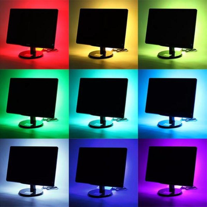 1m 2m 3m 4m Vízálló 5050 Rgb Led Usb Szalagfény Tv Háttérvilágítású Készlet + 24 Gombos Távirányító