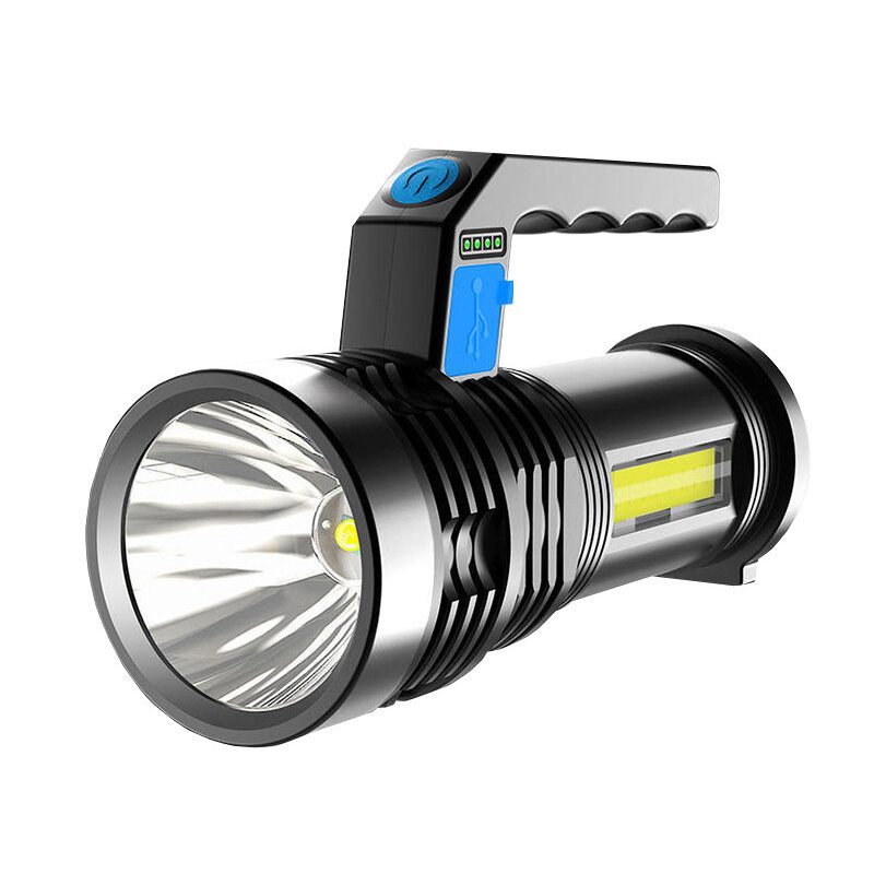 2 Db Bikight P500 Dupla Fényű 500 M Hosszú Hatótávolságú Erős Zseblámpa Cob Oldalsó Lámpával Usb Újratölthető Nagy Teljesítményű Kézi Spotlámpa Led Keresőlámpa