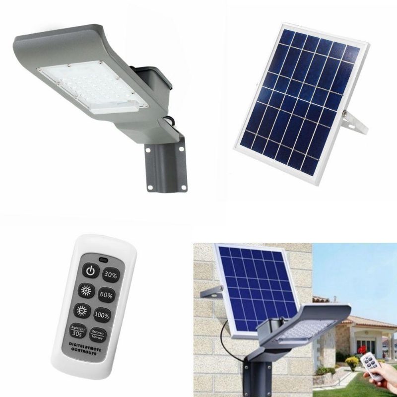 20 W Vízálló 20 Led-es Napelemes Lámpa Hosszú Rúdfénnyel/távirányítós Utcai Világítás Kültéri Használatra