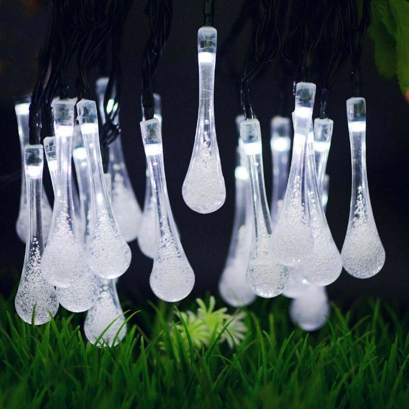 20m 200 Led Solar Water Drop Fairy String Light Garden Party Karácsonyi Dekoráció
