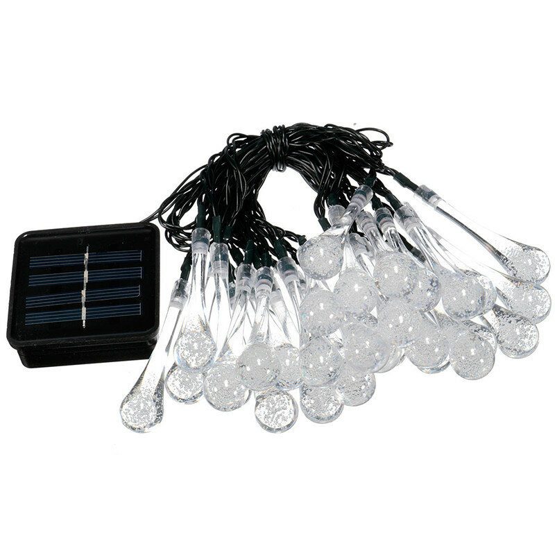 20m 200 Led Solar Water Drop Fairy String Light Garden Party Karácsonyi Dekoráció