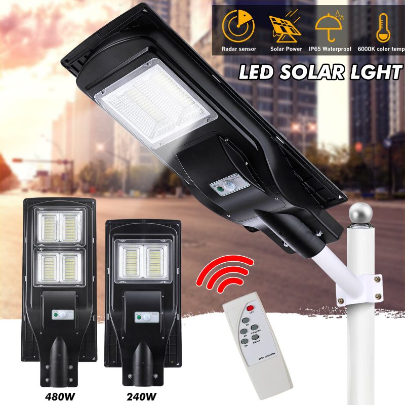 234/468 Led Napenergiával Működő Utcai Lámpák Kültéri Távirányítós Biztonsági Lámpa Us