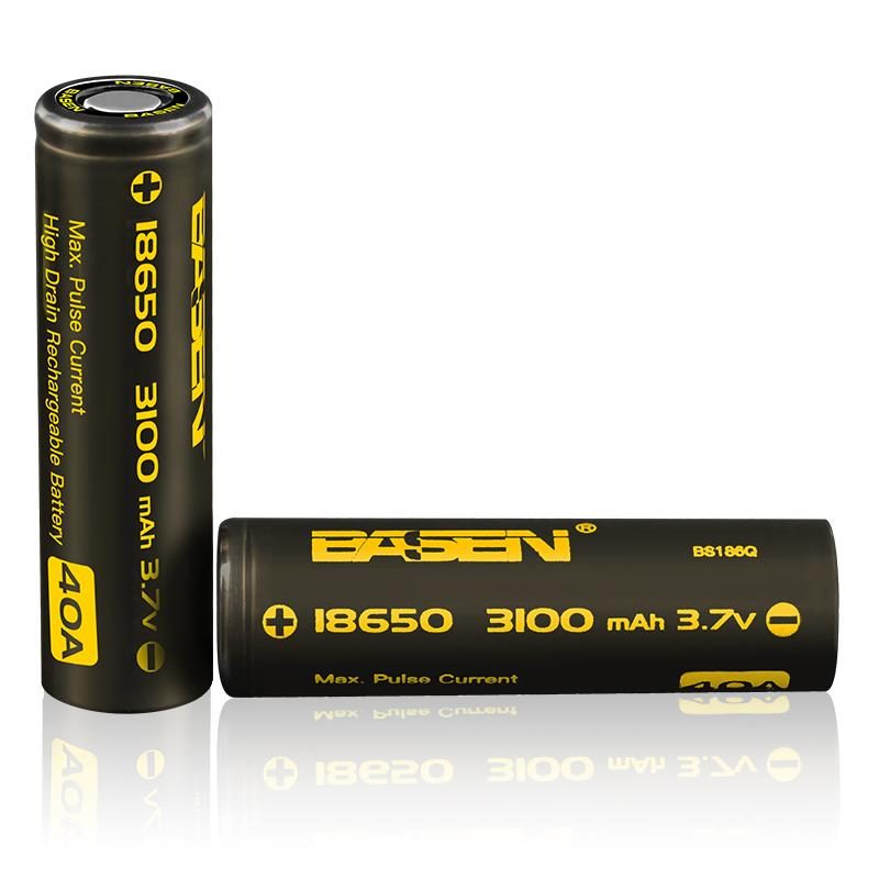 2db Basen Bs186q 18650 3100mah 3.7v 40a Nagy Lefolyású Lapos Tetejű Újratölthető Li-ion Akkumulátor