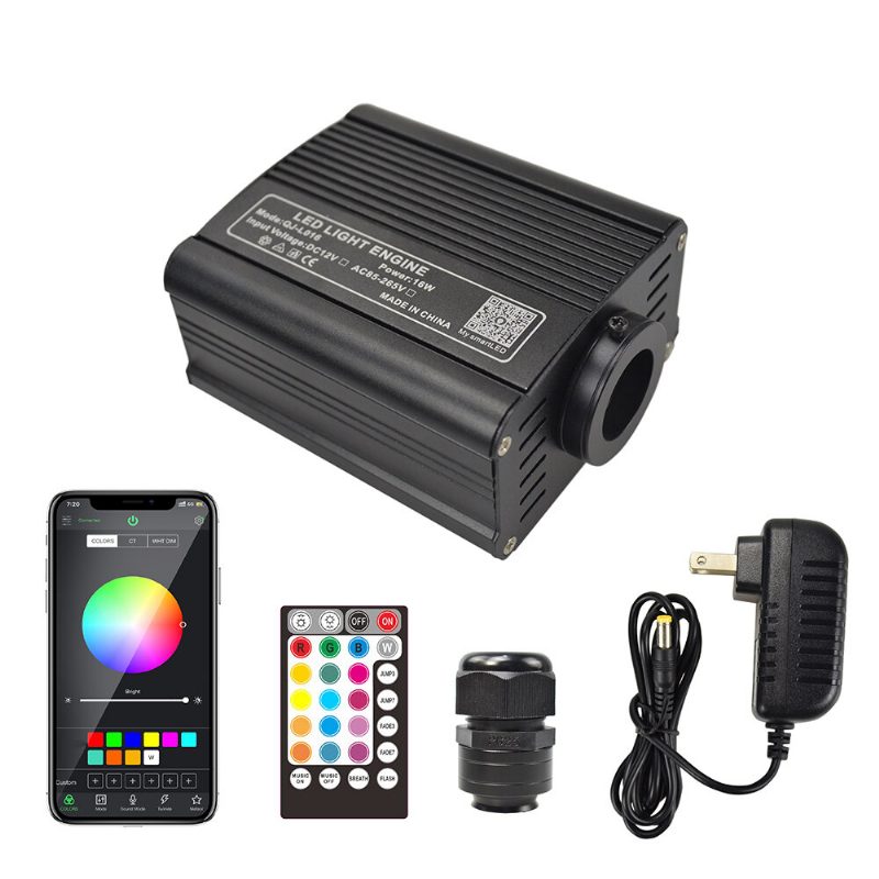 2m 16w Rgb Led Fénymotor 24 Gombos Rf Távoli Led Optikai Lámpa Pmma Száloptikai Kábellel Mennyezeti Dekorációhoz