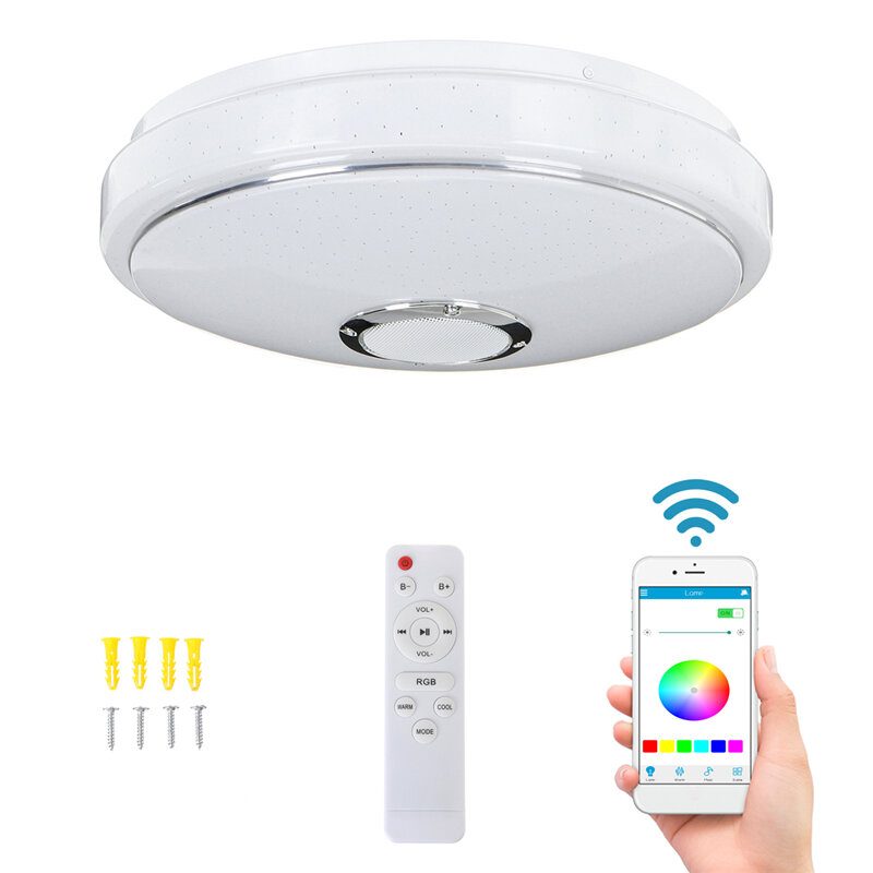 30 cm-es 36 W-os Rgbw Led Mennyezeti Lámpa Távirányítóval Bluetooth Hangszóró App Control Éjszakai Hálószoba Otthoni Party Dekorációs Lámpák 220v