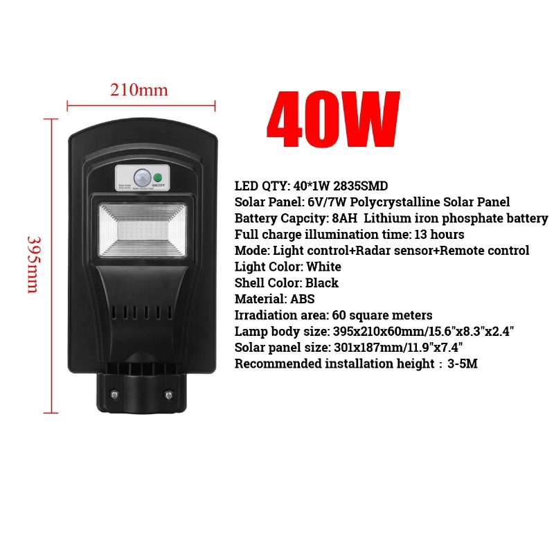 3000 W Led Napelemes Utcai Fényárnyékoló Fény Mozgásérzékelő Távoli Kültéri Kert