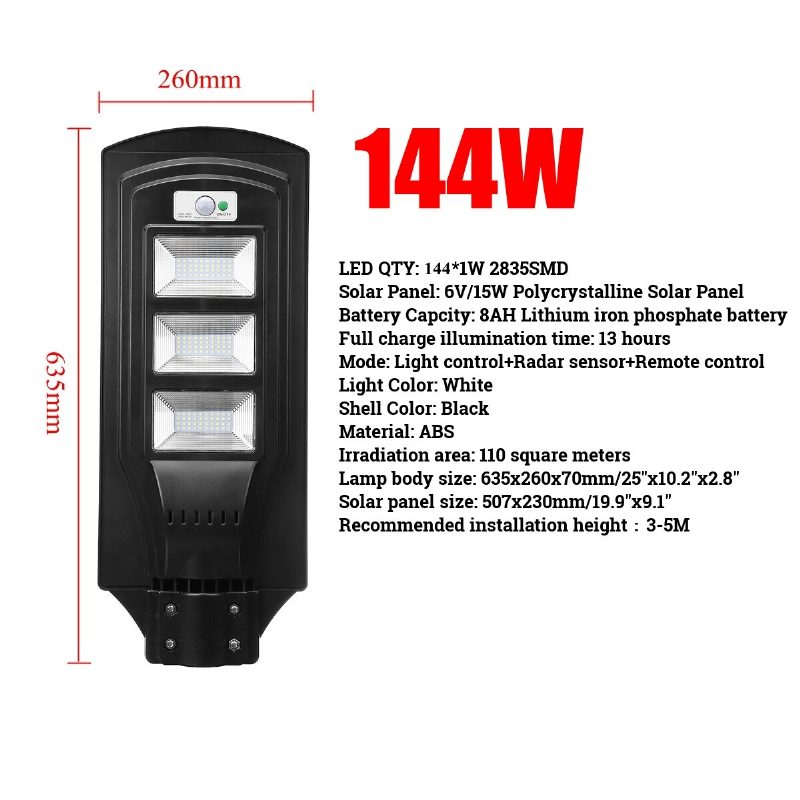 3000 W Led Napelemes Utcai Fényárnyékoló Fény Mozgásérzékelő Távoli Kültéri Kert