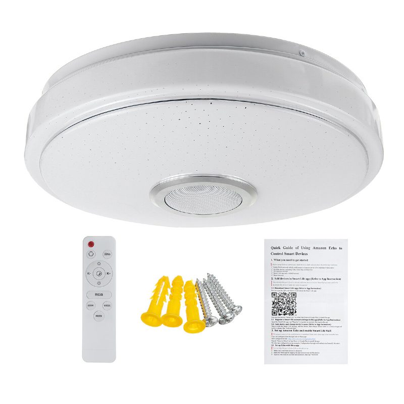 33cm 100w Bluetooth Wifi Led Mennyezeti Lámpa Rgb Zenei Hangszóró Szabályozható App Távirányító 110-245v