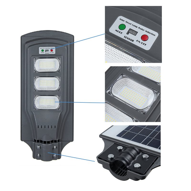 360w 36000lm 351 Led Wall Street Light Napelemes Mozgásérzékelős Lámpa Vezérléssel