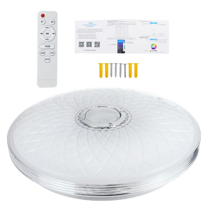 40 cm-es 85-265 V Bluetooth Led Mennyezeti Lámpa 256 Rgb Zenei Hangszóró Szabályozható 2.4 Ghz Távirányító
