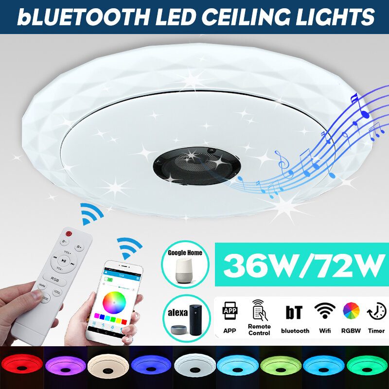 45 cm-es Wifi Led Mennyezeti Lámpa Rgb Bluetooth Zenei Hangszóró Szabályozható App