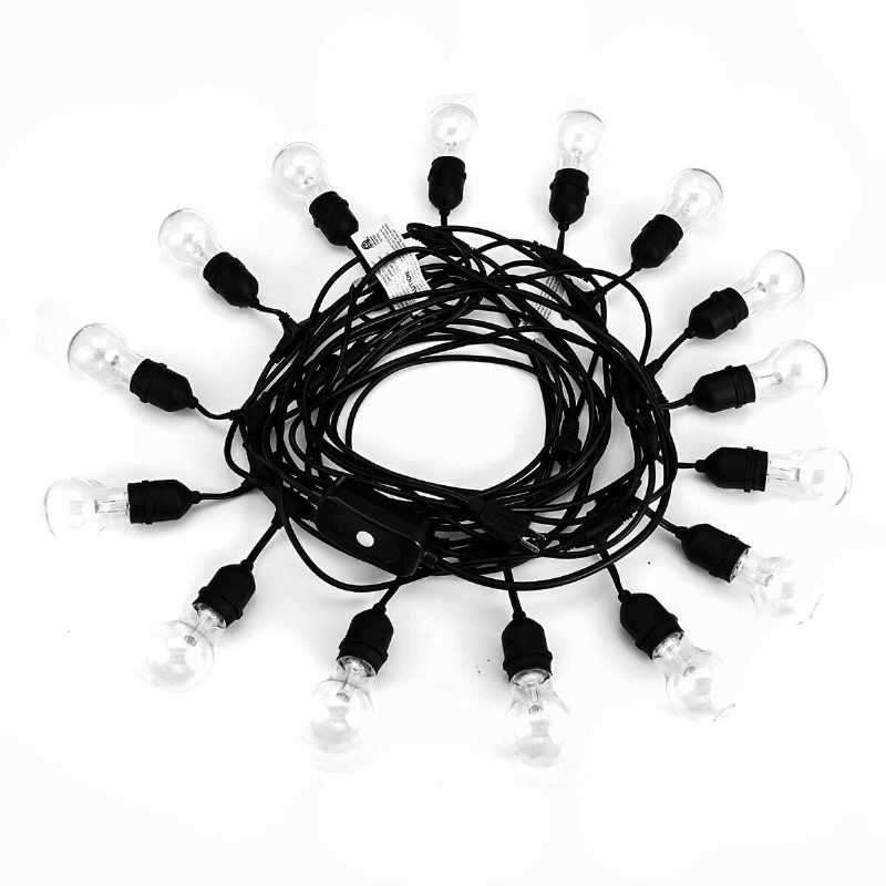48ft Elfeland Távirányítós Rgb Fényfüzér Átjáró Világítás 15db Izzóval Us Plug Ac100-240v Vízálló Ip65