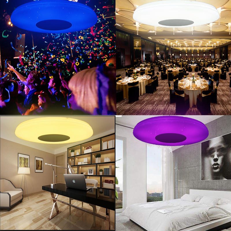 48w 108led Szabályozható Rgb Mennyezeti Lámpa Süllyesztett Bluetooth Zenei Hangszóró App Vezérlés