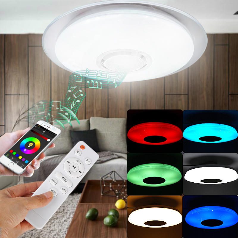 48w 108led Szabályozható Rgb Mennyezeti Lámpa Süllyesztett Bluetooth Zenei Hangszóró App Vezérlés