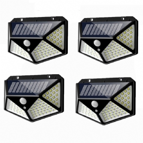 4db 100 Led Napenergiával Működő Pir Mozgásérzékelő Fali Lámpa Kültéri Kerti 3 Üzemmód