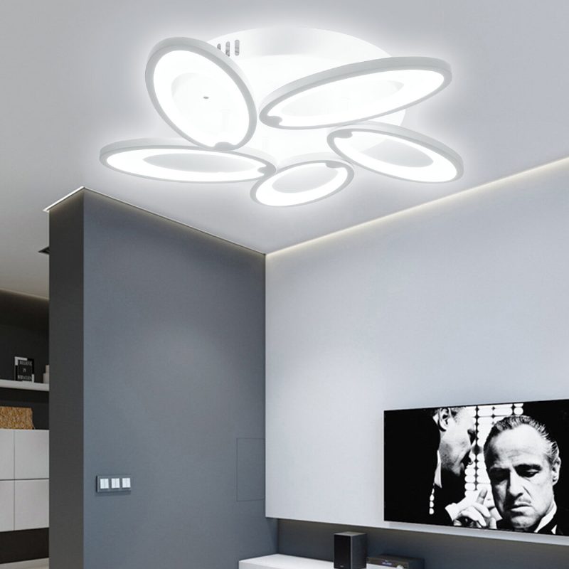 5 Fej Modern Led Mennyezeti Akril Otthoni Lámpák Csillár Lámpa + Távirányító 3200-6500k