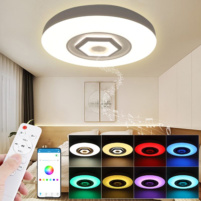 50 cm-es 220 V-os Led Rgb Zenei Mennyezeti Lámpa Intelligens Bluetooth App/távirányító