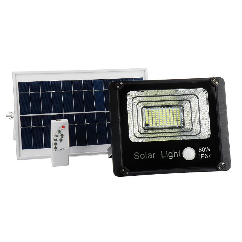 50w 80w 120w Kültéri Napelemes Pir Mozgásérzékelő Kerti Reflektor Led Távirányító Biztonsági Lámpa