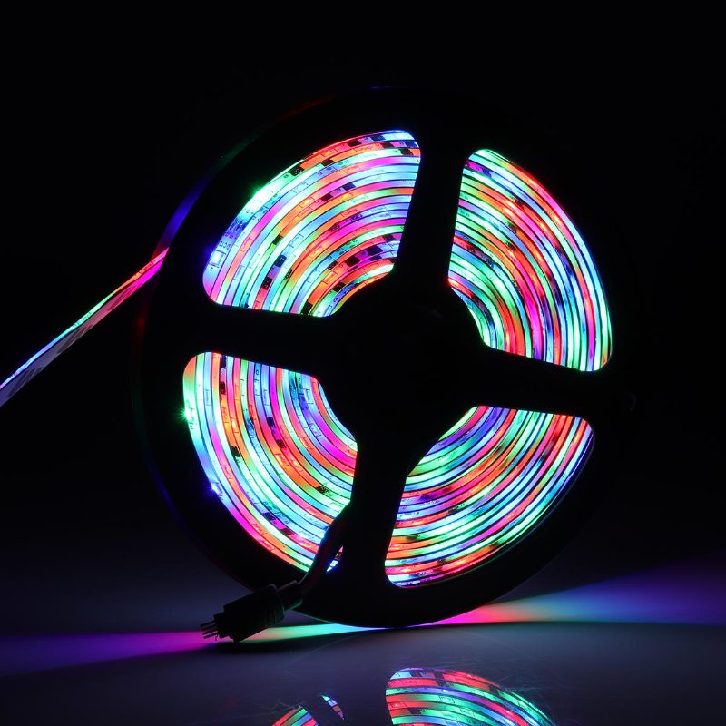 5m 3528 Vízálló Rgb Rugalmas Led Szalagfény+ir Vezérlő+44 Kulcsos Távirányító+eu Us Csatlakozó