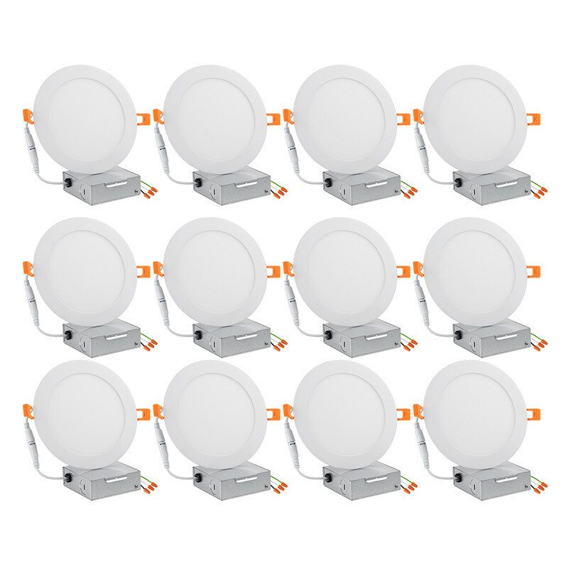 6/12 Db 6 Hüvelykes Led Süllyesztett Világítópanel 12 W Csatlakozódobozzal Szabályozható Világítással
