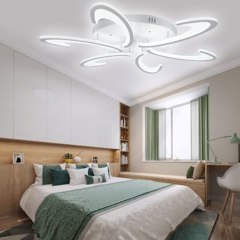 6 Fej Modern Led Akril Mennyezeti Lámpa Függőlámpa Csillárok Hálószoba + Távirányító