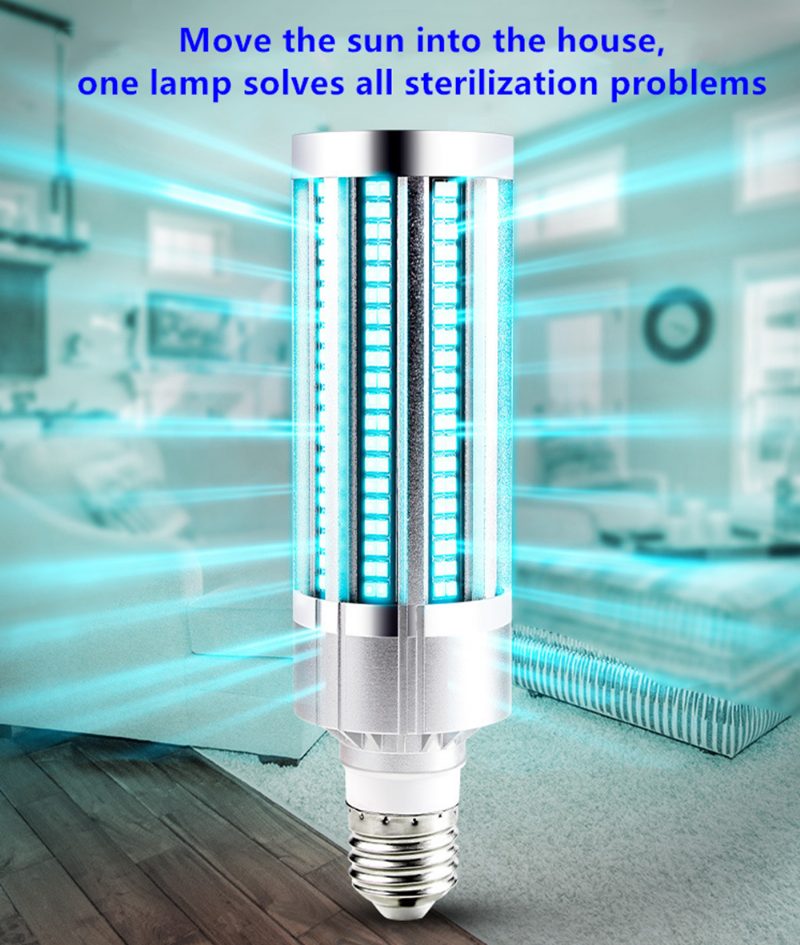 60w 220v Uv Sterilizáló Lámpa E27 Led Uvc Izzó Távirányítós Fertőtlenítő Fény Ózon Elpusztítja A Baktérium Atkákat