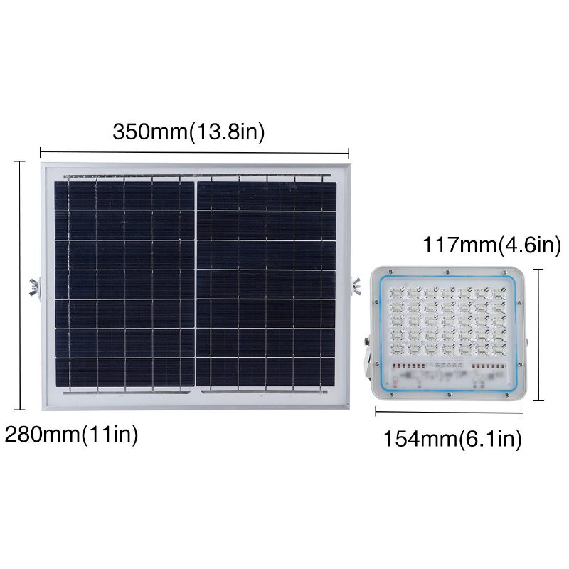 60w 70led 2000lm Napenergiával Működő Flood Light Távirányító Fényérzékelő Időzítés Kültéri Vízálló Ip65